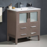 Fresca FCB6230GO-I Torino 30" Gray Oak Modern Bathroom Cabinet with Integrated Sink