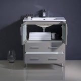 Fresca FCB6230GR-I Torino 30" Gray Modern Bathroom Cabinet with Integrated Sink