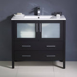 Fresca FCB6236ES-I Torino 36" Espresso Modern Bathroom Cabinet with Integrated Sink