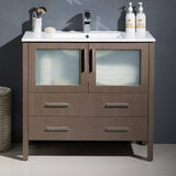 Fresca FCB6236GO-I Torino 36" Gray Oak Modern Bathroom Cabinet with Integrated Sink