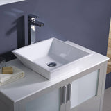 Fresca FCB6236GR-CWH-V Torino 36" Gray Modern Bathroom Cabinet with Vessel Sink