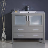 Fresca FCB6236GR-I Torino 36" Gray Modern Bathroom Cabinet with Integrated Sink