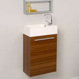Fresca FCB8002TK-I Pulito 16" Small Teak Modern Bathroom Vanity with Integrated Sink