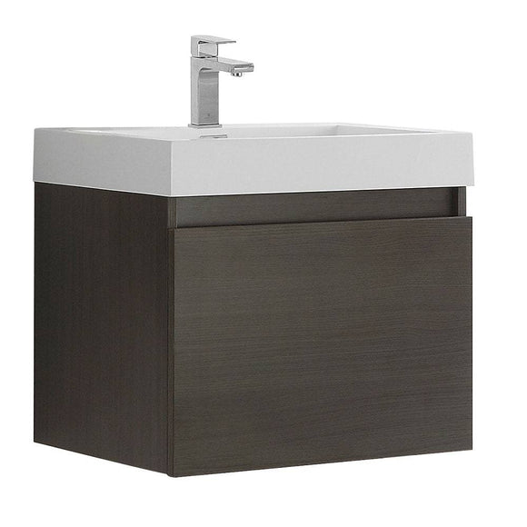 Fresca FCB8006GO-I Nano 24" Gray Oak Modern Bathroom Cabinet with Integrated Sink