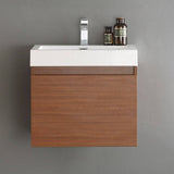 Fresca FCB8006TK-I Nano 24" Teak Modern Bathroom Cabinet with Integrated Sink
