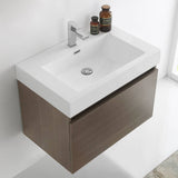 Fresca FCB8007GO-I Mezzo 30" Gray Oak Wall Hung Modern Bathroom Cabinet with Integrated Sink