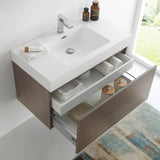 Fresca FCB8008GO-I Mezzo 36" Gray Oak Wall Hung Modern Bathroom Cabinet with Integrated Sink