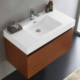 Fresca FCB8008TK-I Mezzo 36" Teak Wall Hung Modern Bathroom Cabinet with Integrated Sink