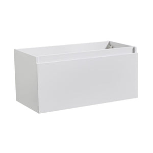 Fresca FCB8008WH Mezzo 36" White Wall Hung Modern Bathroom Cabinet