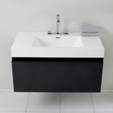 Fresca FCB8010BW-I Mezzo 39" Black Modern Bathroom Cabinet with Integrated Sink