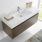 Fresca FCB8011GO-I Mezzo 48" Gray Oak Wall Hung Modern Bathroom Cabinet with Integrated Sink