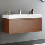 Fresca FCB8011TK-I Mezzo 48" Teak Wall Hung Modern Bathroom Cabinet with Integrated Sink
