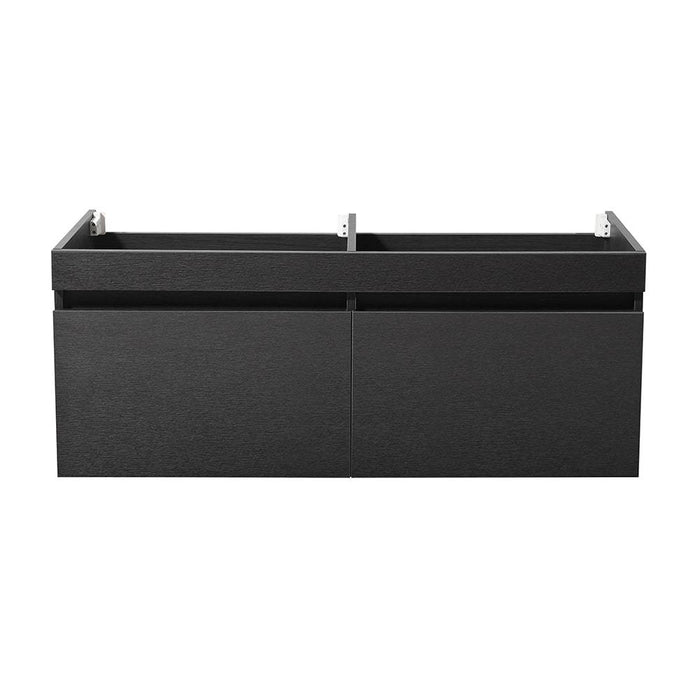 Fresca FCB8012BW Mezzo 48" Black Wall Hung Double Sink Modern Bathroom Cabinet