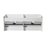 Fresca FCB8012WH Mezzo 48" White Wall Hung Double Sink Modern Bathroom Cabinet