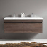 Fresca FCB8040GO-I Largo 57" Gray Oak Modern Double Sink Bathroom Cabinet with Integrated Sinks