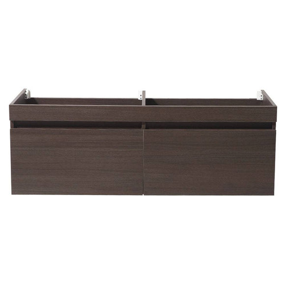 Fresca FCB8040GO Largo 57" Gray Oak Modern Double Sink Bathroom Cabinet
