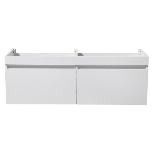 Fresca FCB8040WH Largo 57" White Modern Double Sink Bathroom Cabinet