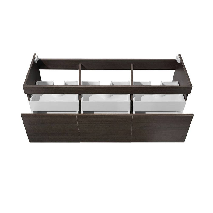 Fresca FCB8041GO Mezzo 60" Gray Oak Wall Hung Single Sink Modern Bathroom Cabinet