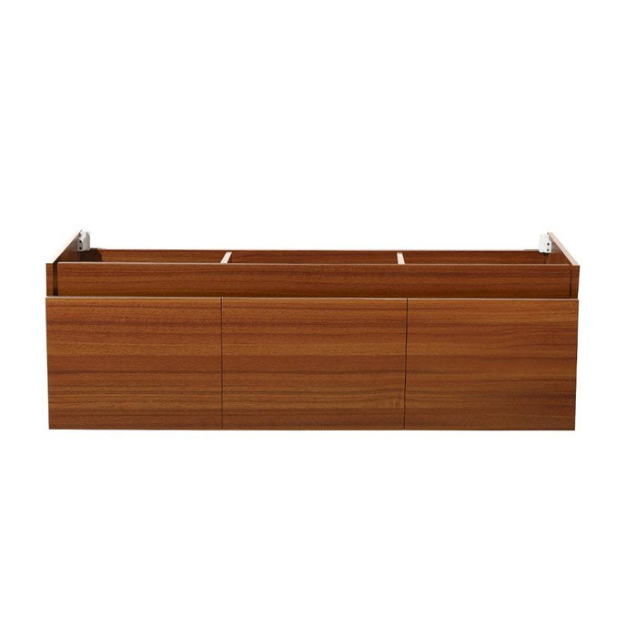 Fresca FCB8041TK Mezzo 60" Teak Wall Hung Single Sink Modern Bathroom Cabinet