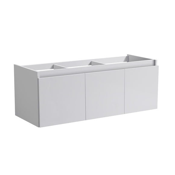 Fresca FCB8041WH Mezzo 60" White Wall Hung Single Sink Modern Bathroom Cabinet