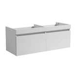 Fresca FCB8042WH Mezzo 60" White Wall Hung Double Sink Modern Bathroom Cabinet