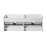 Fresca FCB8042WH Mezzo 60" White Wall Hung Double Sink Modern Bathroom Cabinet