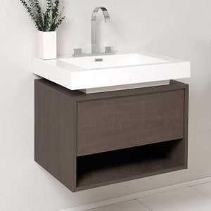 Fresca FCB8070GO-I Potenza 28" Gray Oak Modern Bathroom Cabinet with Vessel Sink
