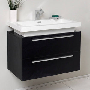 Fresca FCB8080BW-I Medio 32" Black Modern Bathroom Cabinet with Vessel Sink