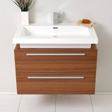 Fresca FCB8080TK-I Medio 32" Teak Modern Bathroom Cabinet with Vessel Sink