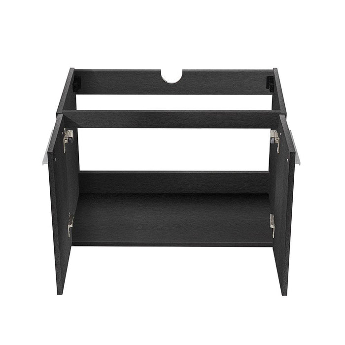 Fresca FCB8089BW Vista 30" Black Wall Hung Modern Bathroom Cabinet