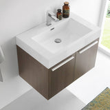 Fresca FCB8089GO-I Vista 30" Gray Oak Wall Hung Modern Bathroom Cabinet with Integrated Sink