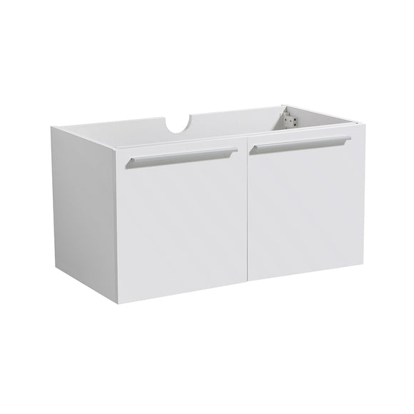 Fresca FCB8089WH Vista 30" White Wall Hung Modern Bathroom Cabinet