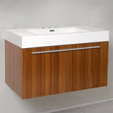 Fresca FCB8090TK-I Vista 36" Teak Modern Bathroom Cabinet with Integrated Sink