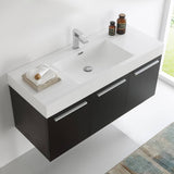 Fresca FCB8092BW-I Vista 48" Black Wall Hung Modern Bathroom Cabinet with Integrated Sink