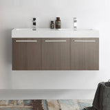 Fresca FCB8092GO-D-I Vista 48" Gray Oak Wall Hung Double Sink Modern Bathroom Cabinet with Integrated Sink