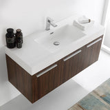 Fresca FCB8092GW-I Vista 48" Walnut Wall Hung Modern Bathroom Cabinet with Integrated Sink