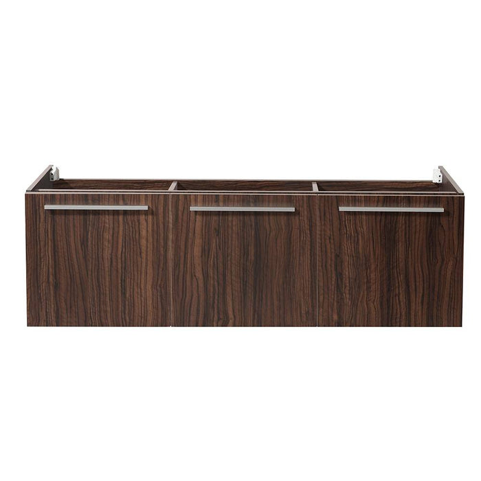 Fresca FCB8093GW Vista 60" Walnut Wall Hung Single Sink Modern Bathroom Cabinet