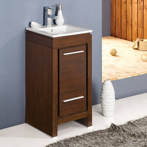 Fresca FCB8118WG-I Allier 16" Wenge Brown Modern Bathroom Cabinet with Sink