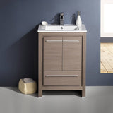 Fresca FCB8125GO-I Allier 24" Gray Oak Modern Bathroom Cabinet with Sink