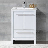 Fresca FCB8125WH-I Allier 24" White Modern Bathroom Cabinet with Sink