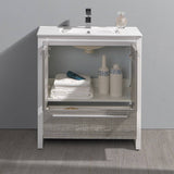 Fresca FCB8130HA-I Allier Rio 30" Ash Gray Modern Bathroom Cabinet with Sink
