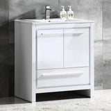 Fresca FCB8130WH-I Allier 30" White Modern Bathroom Cabinet with Sink