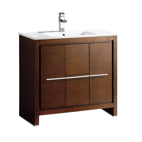 Fresca FCB8136WG-I Allier 36" Wenge Brown Modern Bathroom Cabinet with Sink