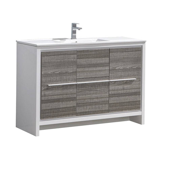 Fresca FCB8148HA-I Allier Rio 48" Ash Gray Single Sink Modern Bathroom Cabinet with Sink