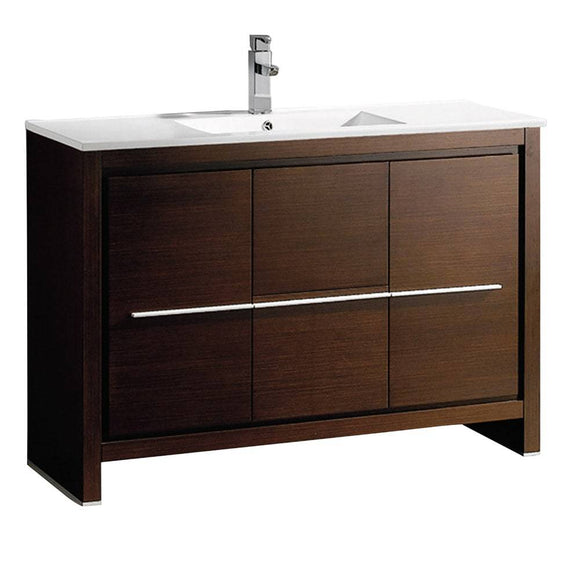 Fresca FCB8148WG-I Allier 48" Wenge Brown Modern Bathroom Cabinet with Sink
