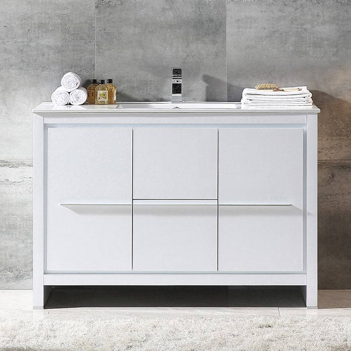 Fresca FCB8148WH-I Allier 48" White Modern Bathroom Cabinet with Sink