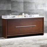 Fresca FCB8172WG-CWH-U Allier 72" Wenge Brown Modern Double Sink Bathroom Cabinet with Top & Sinks