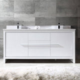 Fresca FCB8172WH-CWH-U Allier 72" White Modern Double Sink Bathroom Cabinet with Top & Sinks