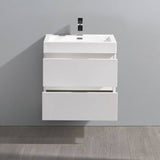 Fresca FCB8324WH-I Valencia 24" Glossy White Wall Hung Modern Bathroom Vanity