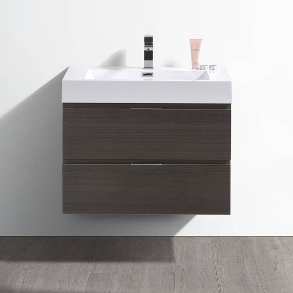 Fresca FCB8330GO-I Valencia 30" Gray Oak Wall Hung Modern Bathroom Vanity
